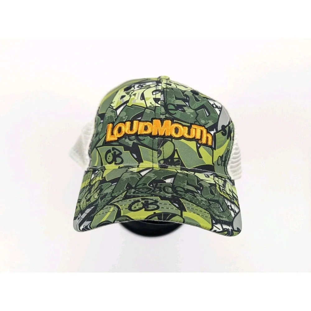 Loudmouth Golf LM Hat Trucker Snapback Cap Graffiti‎ Green Yellow Came To Win